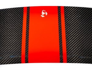 FIAT 500 Roof Spoiler - Carbon Fiber - Red Racing Stripe w/ White Scorpion